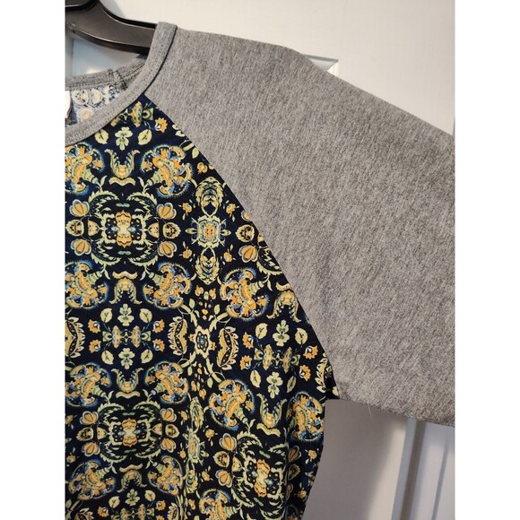 LuLaRoe Randy Raglan Size Medium Orange Green w Grey Sleeves Fast Shipping - Picture 8 of 12